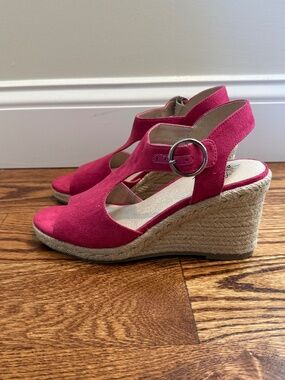 Pink Suede Wedge Sandals - NEW!!